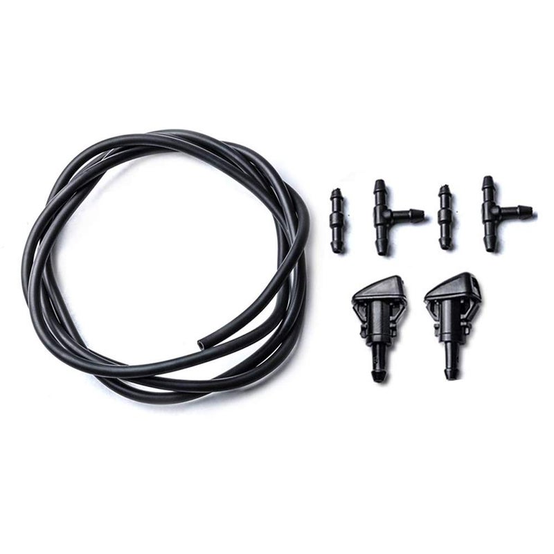 GOHAWKTEQ Windshield Washer Nozzles Kit, for Chrysler, Dodge, Ram Washer Jet and Fluid Hose with Connector - Image 1